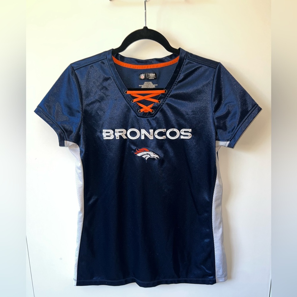 Team Apparel Navy and White Broncos Short Sleeve Tee